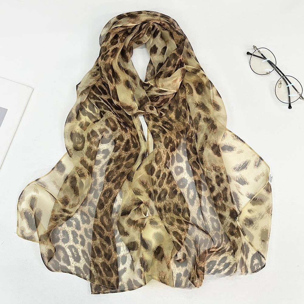 Sunscreen Silk Scarf Seaside Beach Towel Long Ladies Silk Scarf Lotus Pond Moonlight Thin Silk Scarf