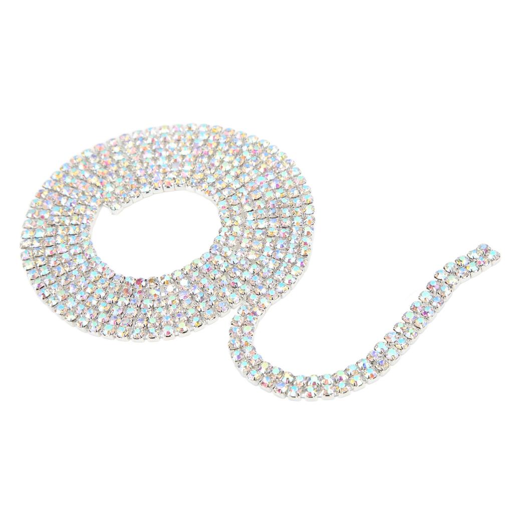 1 Yard 2 Rows Close Rhinestone Chain High Gloss 90cm Length AB Rhinestone Chain for DIY Jewelry