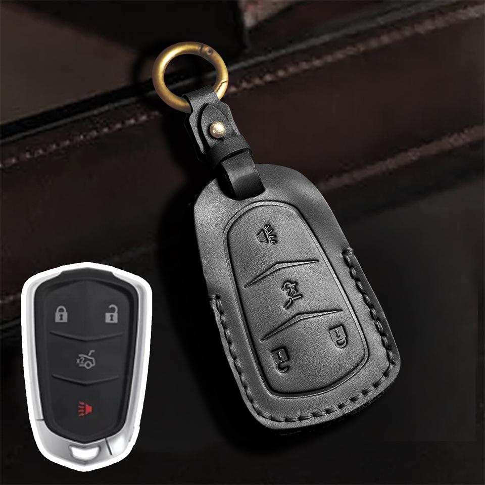 Кожаный чехол для ключа Cadillac для CT4/CT5/CT6/XT4/XT5/XT6 - Премиальная защита.