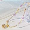 10Mm Autumn And Winter High-Gloss Mixed-Color Artificial Crystal Pearl Design Necklace Collarbone Chain Pendant