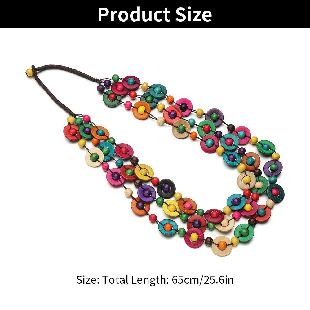 Юбилейное плетеное бусы богемный этнический кулон из кокосовой скорлупы длинное ожерелье многослойное
