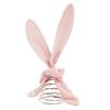 Easter Ornament Soft Pink Velvet Rabbit Ears Tree Topper with Spring Support Flexible Swinging Decoration