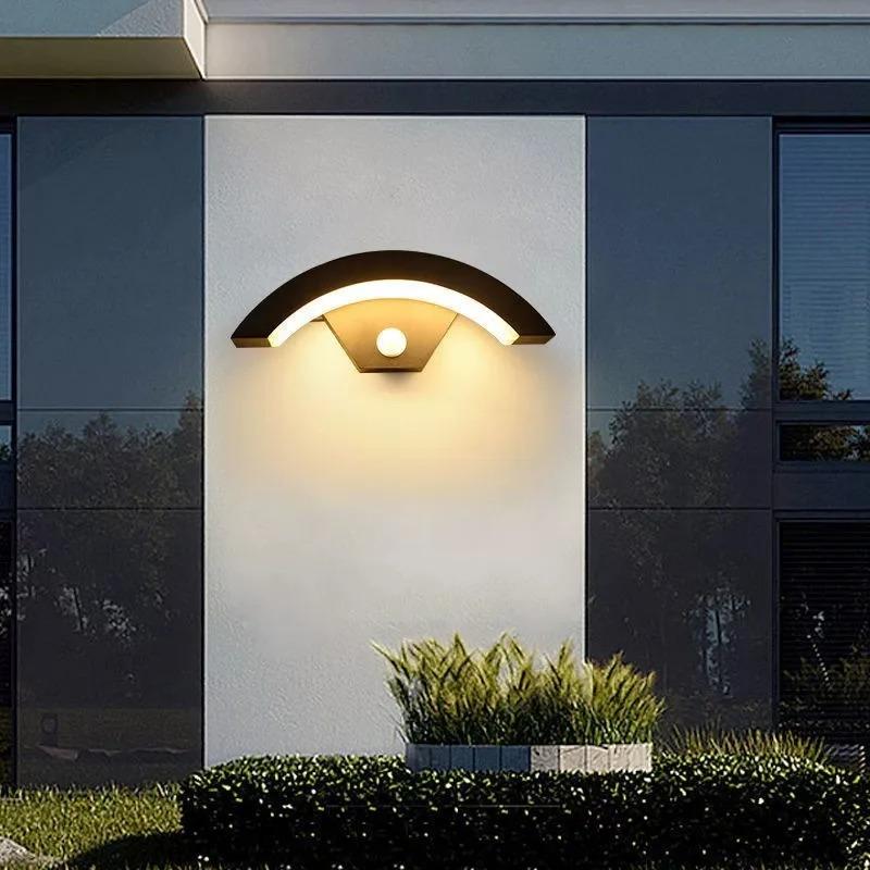 Motion Sensor Outdoor LED Wall Light IP65 Waterproof Modern Exterior Porch Light 3000K Warm White for House Garage Garden Yard