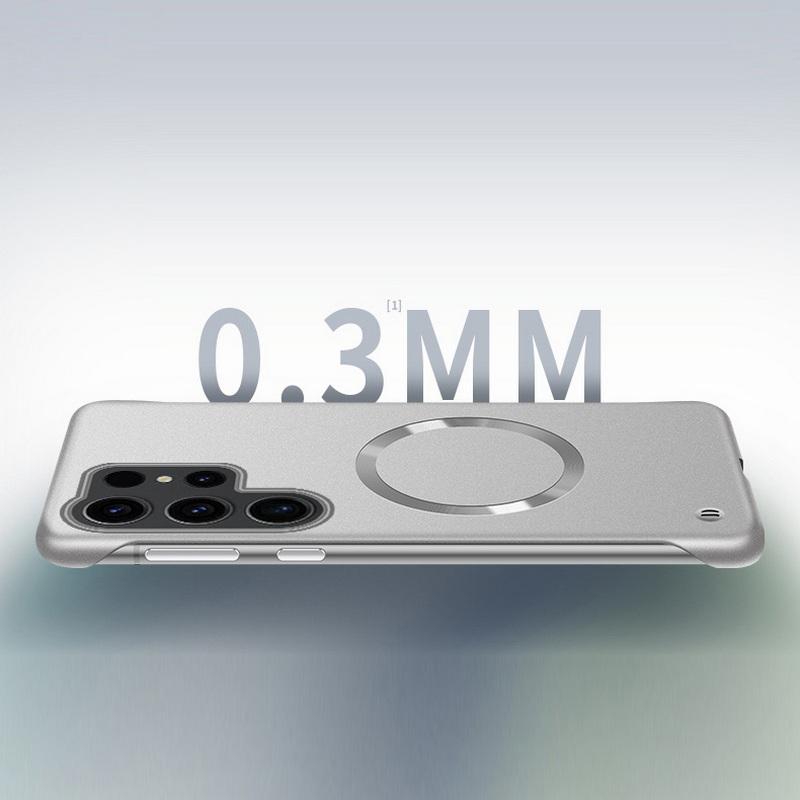 Тонкий жесткий ПК для Magsafe Магнитный безрамочный чехол для iPhone 16 Pro 15 14 Plus 13 12 Pro Max Samsung S25 Ultra S24 S23 S22 Plus Матовый цветной сплошной чехол