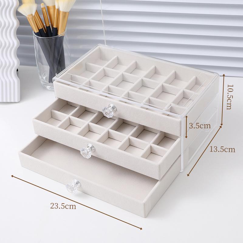 Бархатная шкатулка для украшений с антиокислительным покрытием, прозрачное акриловое хранилище для сережек, ожерелий и колец