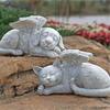 Resin Dog Angel Pet Memorial Gifts Grave Marker Tribute Statue Cat Dog Memorial Statue Modern Home Goods Miniature Deck Decor