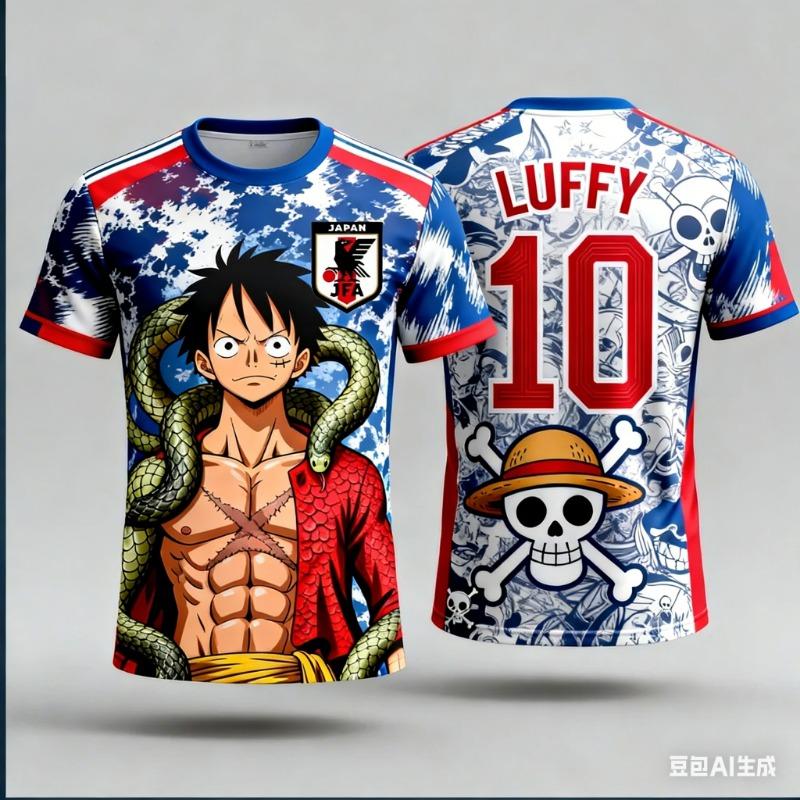 2026 Япония One Piece Луффи Футбольная Майка Футболка Детская Специальная Футбольная Майка Комплект Взрослый Мужская/Женская Быстросохнущая Толстовка