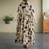 Summer Resort Mori Girl Long Plus Loose Bohemian Floral Perfect for Popular Free Floral Print [kisetsumate] Women's Dress, Cotton-Linen, Style, Dress,