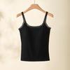 Women's Summer Lace Cotton Camisole with Chest Pads - Thin, Sexy, Versatile Top