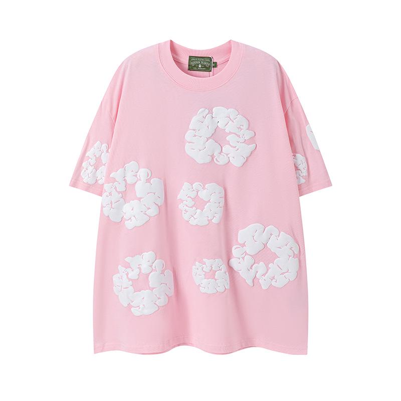 Джинсовые слезы Капок Пена Принт Американский стиль Комплект из толстовки и спортивных штанов для пары