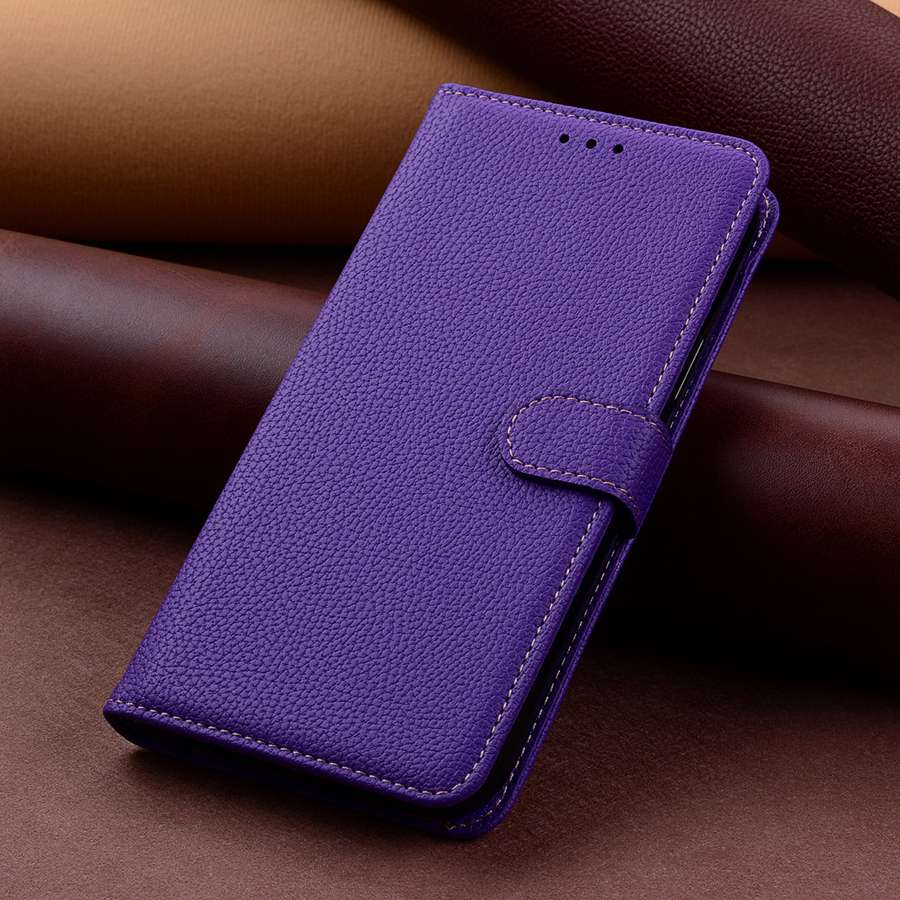 Litchi Texture Leather Flip Case For Xiaomi Poco M8 C65 X6 Pro 5G M4 M3 X5 13T 12T 15T Redmi Note 8 9 10 11 12 13 9T 9C 13C A2 A3 Wallet Phone Cover