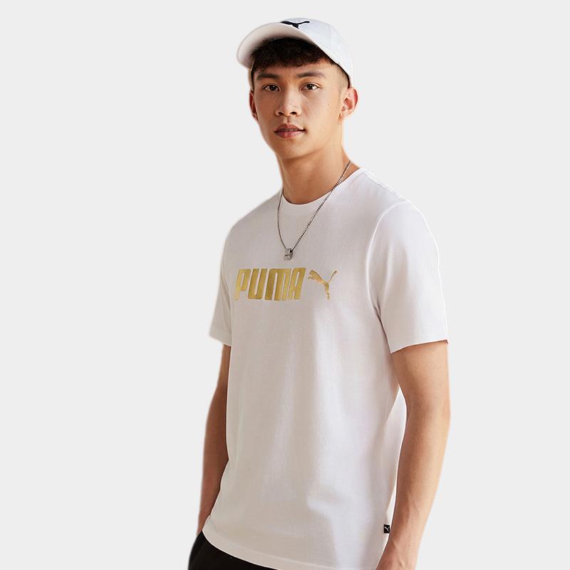Puma Мужская/Женская футболка с круглым вырезом, вязаная, с коротким рукавом, унисекс, Топы 695663-02