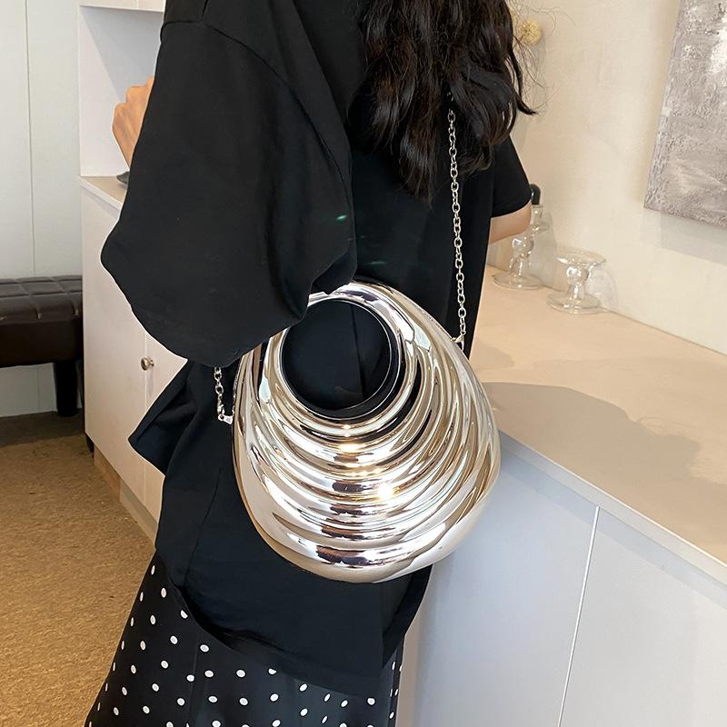 Acrylic Bag 2025 New European and American Fashion Glossy Shoulder Bag Ins Women's Chain Rhombus Dinner Bag Tide