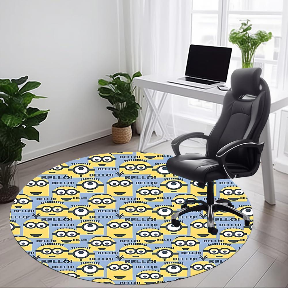1pc Minions Bello Office Round Area Rug, Under Office Chairs Bedroom Living Room Home Decor, Available in Various Sizes