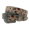 Оригинальный дизайн ремня с принтом музыкальных нот и стразами Y2K Personality Trend Pu Leather Belt