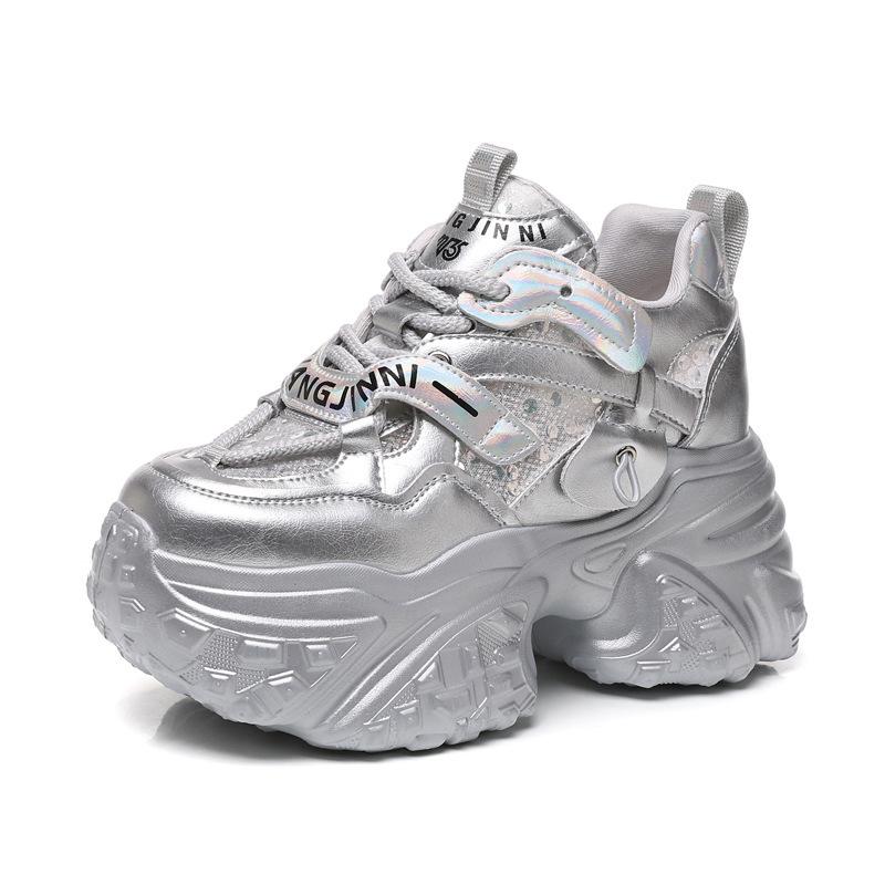 Папины кроссовки женские толстая подошва скрытый каблук осень новинка маффин мягкая подошва спортивная обувь универсальные удобные универсальные