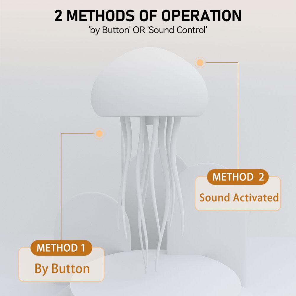 Голосовое управление Танцующая Медуза Лампа Переключаемый Настольный Ночник Изменение Цвета Атмосферный Свет День Рождения День Святого Валентина Рождественский Подарок