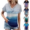 Summer Tops For Women Floral Pattern For Women V-Neck Short Sleeve Comfy Womens Tops Oversized Tshirts