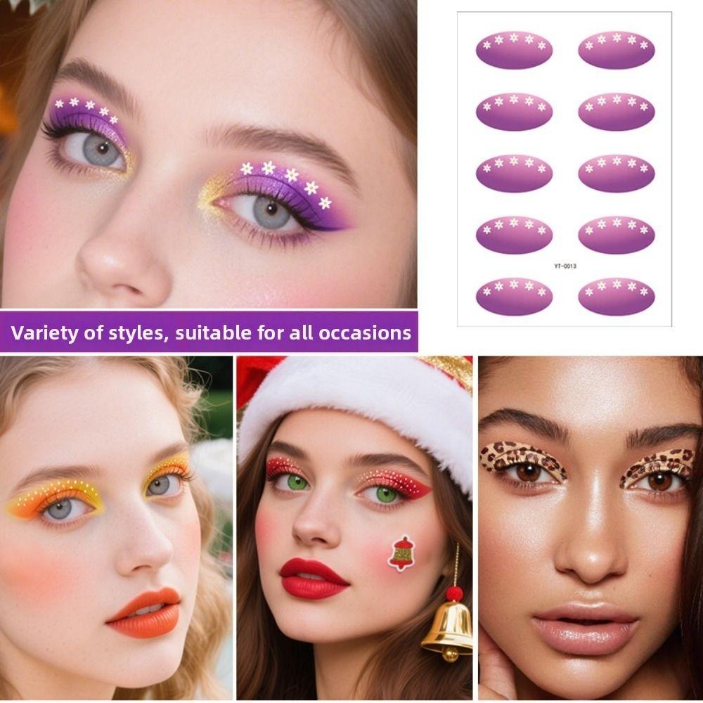 Leopard Print Eye Shadow Tattoo Stickers Gradient Color Eye Fake Tattoo Lazy Makeup Beginner