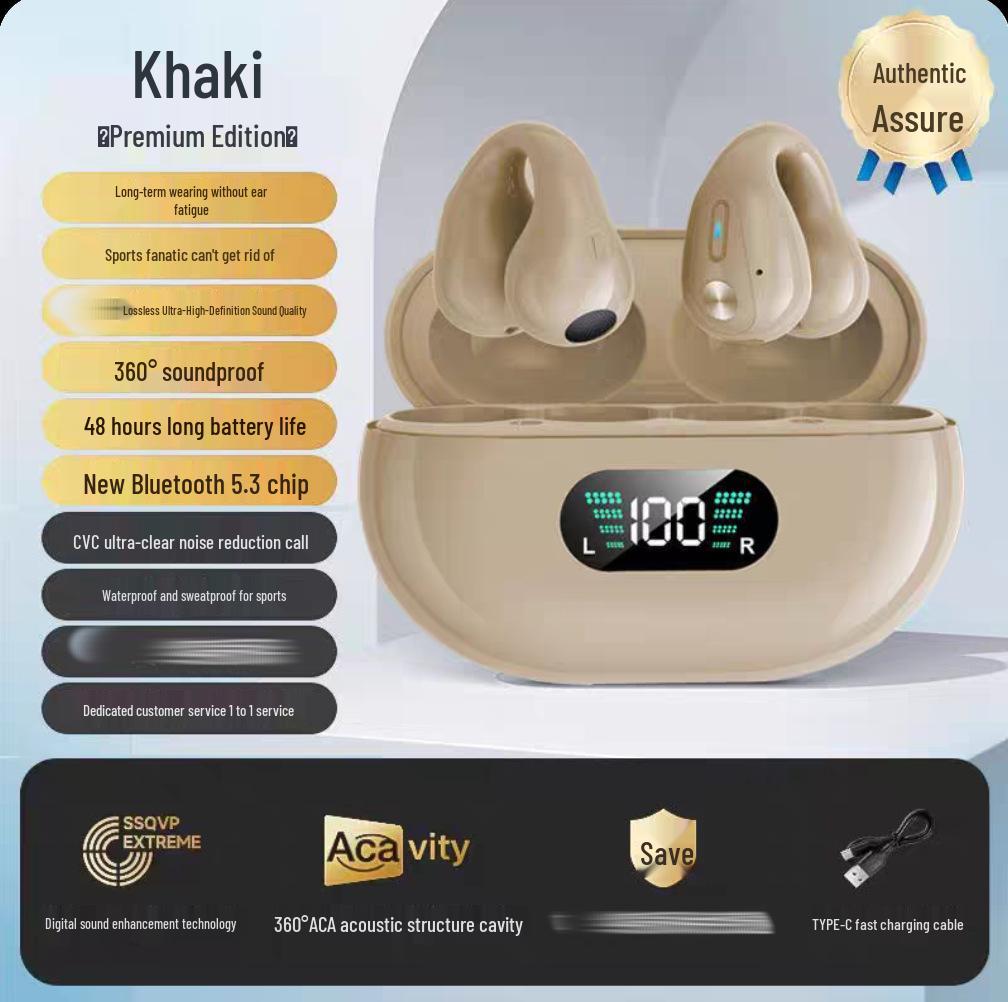 Костные Наушники-клипсы Bluetooth Q80 - HD-дисплей, Долгое время работы от аккумулятора, Удобная посадка, Высококачественный звук.