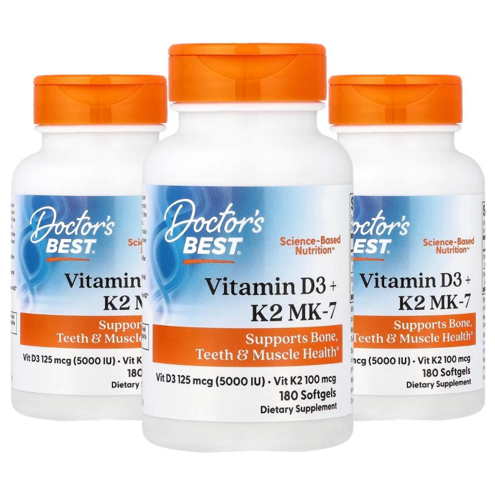 Витамин D3 Плюс K2 MK7 от Doctors 180 таблеток (3 шт.)