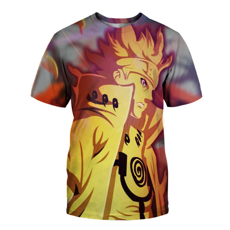 Anime Ninja Series 3D Digital Printed T-shirt Short Sleeve Printed Trendy Large Men's Wear