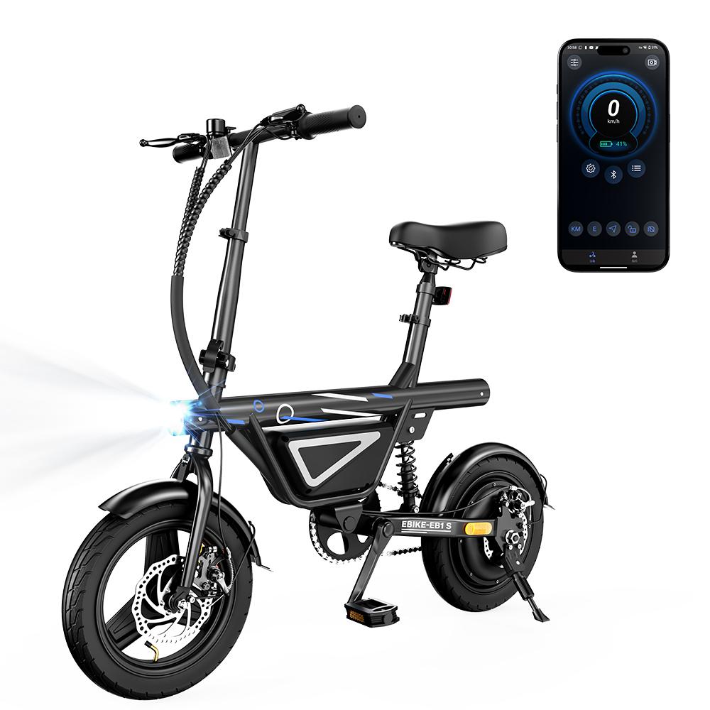 Foldable Electric Bike EB1S 250W Motor 12AH Battery 25km/h High-Speed 14inch Vacuum Inflatable Tires With APP Control