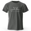 Minimalist Line Art Cat Print 100% Cotton T-Shirt, Soft & Breathable Round Neck Short Sleeve Tee, Unisex Simple & Stylish