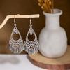 BLINGBAY Women's Earrings, Ethnic Style Drop-shaped Long Metal Tassel Earrings, Simple And High-end Accessories, Retro Colorful Feather Jewelry