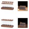 Single Dose Coffee Bean Storage Tubes Glass Airtight Container Wooden Stand Dustproof Organized for Kitchen Shelves