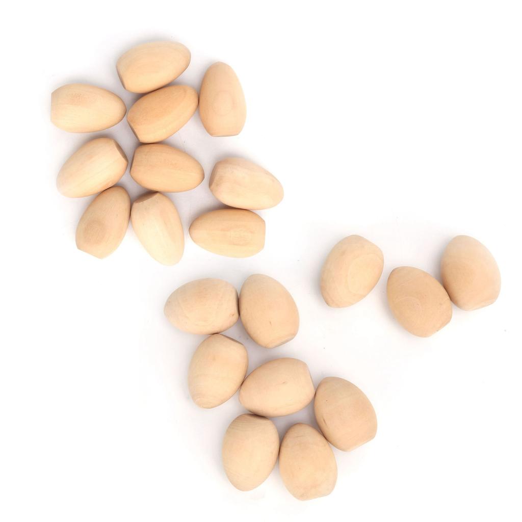 10Pcs Wooden Eggs Vivid Lightweight Portable Not Easily Broken Food Toy Faux Eggs for Family Decorat