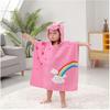 LOLANTA Kids' Hooded Bathrobe, Baby Bath Towel, 100% Cotton, Perfect for Water Play, Pool, Bath, Baby Shower, Unicorn Pink, Ages 1-3