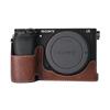 Litchi Magnetic PU Leather Camera Half Case For Sony A6300 A6400 A6000 A6100 Bottom Opening Cover