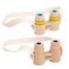Children's Wooden Portable Mini Binoculars Lanyard Magnifying Glass Outdoor Observation Scientific Toy