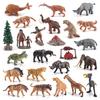 Detailed 24 Pieces Pvc Prehistoric Animals Model Set Featuring Megatherium And Sabertooth Tiger