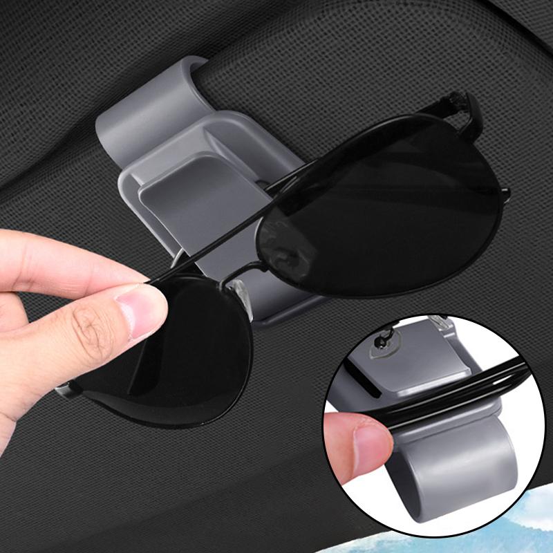 wsdz2 Alloy Car Sun Visor Sunglasses Holder Ticket Card Clip For Porsche Cayenne Panamera Macan 911 718 Taycan Boxster Pajun Cayman