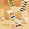 Colorful Bird Paw Grinding Toy Wood Parrot Perch Stand Ladder with Non-slip Quartz-Sand Cage Bird Toy Wood Parrot Perch