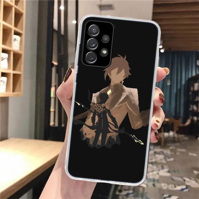 Черный художественный мягкий чехол для телефона Genshin Impact для Samsung Galaxy A52 A53 A12 A13 A22 A23 A32 A33 A72 A73 5g A02s A03s A50s Pattern Co