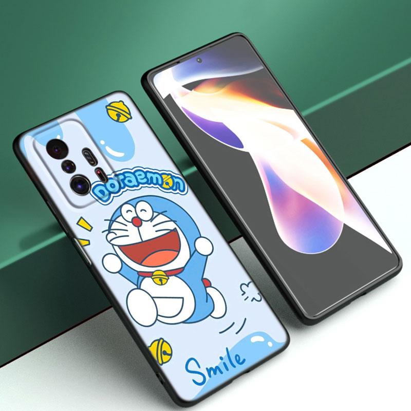 Cartoon Anime Doraemon Black Phone Case For Xiaomi Mi 9 SE 8 10 10T 11 12 13 Lite 9T 11T 12S 12T 13T 14 Pro 5G NE 11i 12X