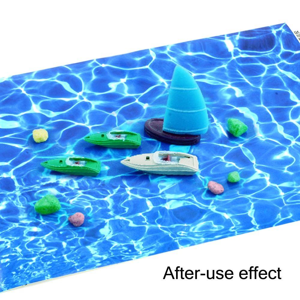 Прозрачная синяя бумага-наклейка с имитацией текстуры воды для изготовления песочниц Песочница