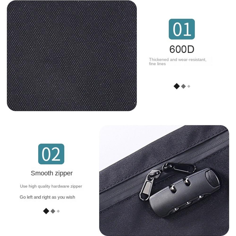 Black Money Bag With Lock Portable Document Bag Durable Security Bag for Cash  Travel