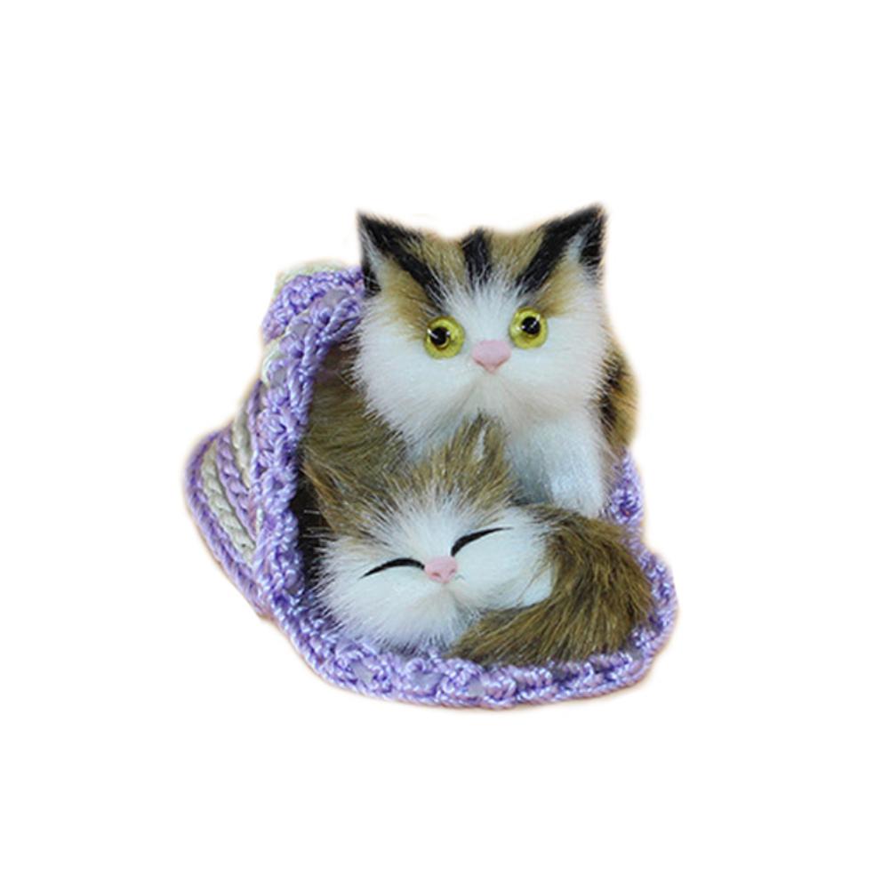 Mom&Me Cat Slippers Plush Kids Toy Simulation Animal Ornament Craft Xmas Gift