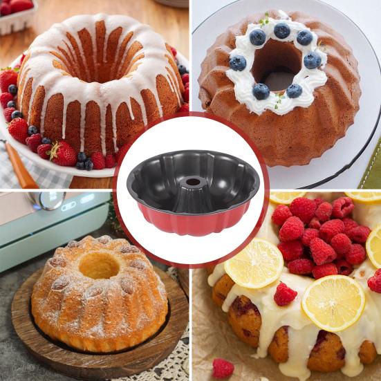 Форма для торта с антипригарным покрытием 9,5 дюймов круглая из углеродистой стали с рифлеными стенками для кексов форма для выпечки