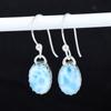 Natural Larimar Gemstone 925 Sterling Silver Earring, Boho Silver Jewelry Dangle Earrings, Gifts For Party Wear Gifts For Her