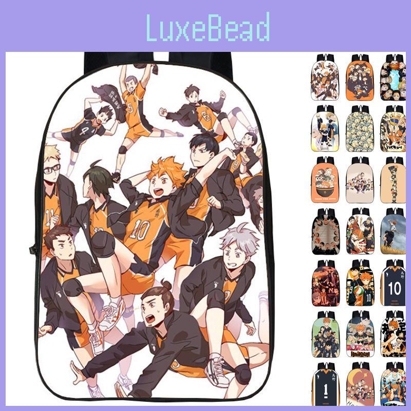 Fashionable Karasuno High School Backpack With Anime Haikyuu Print And Easy-clean Fabric