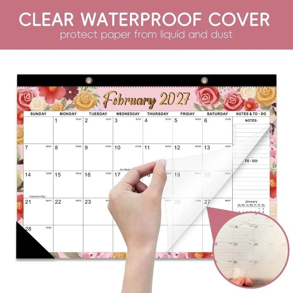 with Hanging Hole English Calendar 2027 Calendar Planner Agenda Planner Stationery Supplies