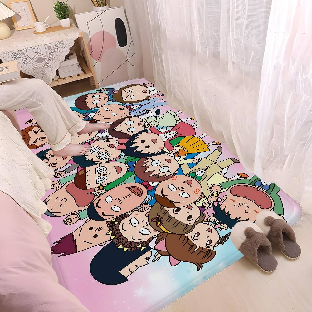 Catoon Chibi Maruko Chan Room Mats Anti-slip Absorb Water Long Strip Cushion Bedroon Mat Household Carpets