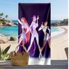Пляжное полотенце с принтом Kpop Demon Hunters, Большое впитывающее быстросохнущее полотенце для летнего отдыха на природе и плавания