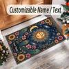 Cosmic Theme Crystal Velvet Floor Rug Personalized Custom Name Text Warm Carpet Home Decoration