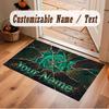Abstract Geometric Theme Crystal Velvet Floor Rug Personalized Custom Name Text Warm Carpet Home Decoration